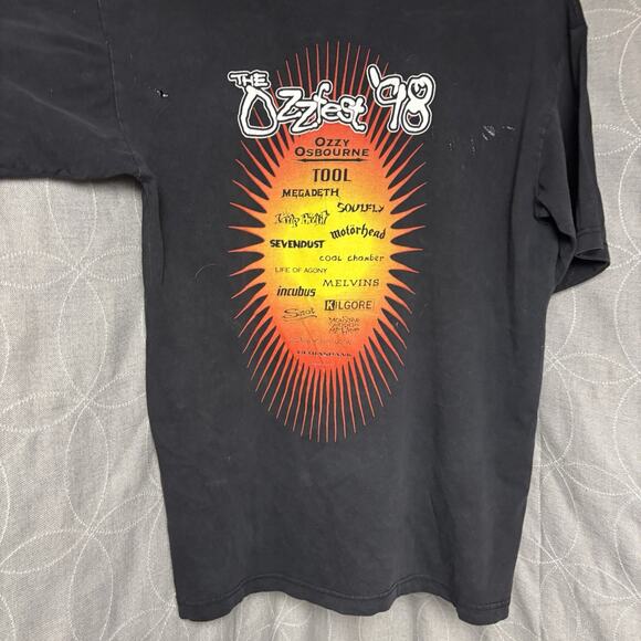 Vintage 1998 Ozzy Osborne Ozzfest Black Shirt Tour Incubus Motörhead Large SOAD - Picture 7 of 9
